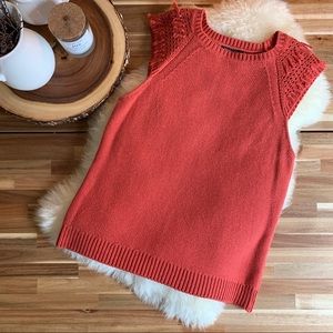 Banana Republic orange tassel cap sleeve sweater